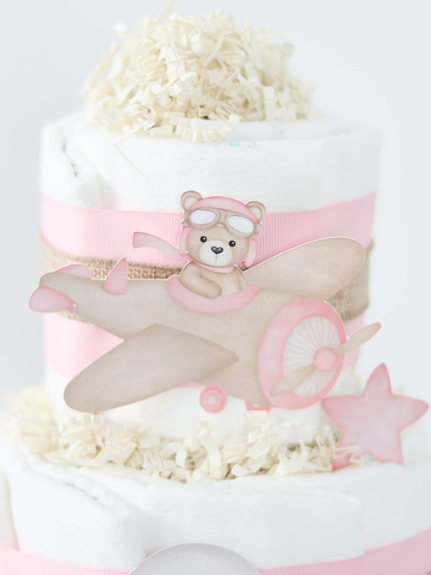 Teddy Bear Diaper Cake Collection - Pink - Baby Blossom Company