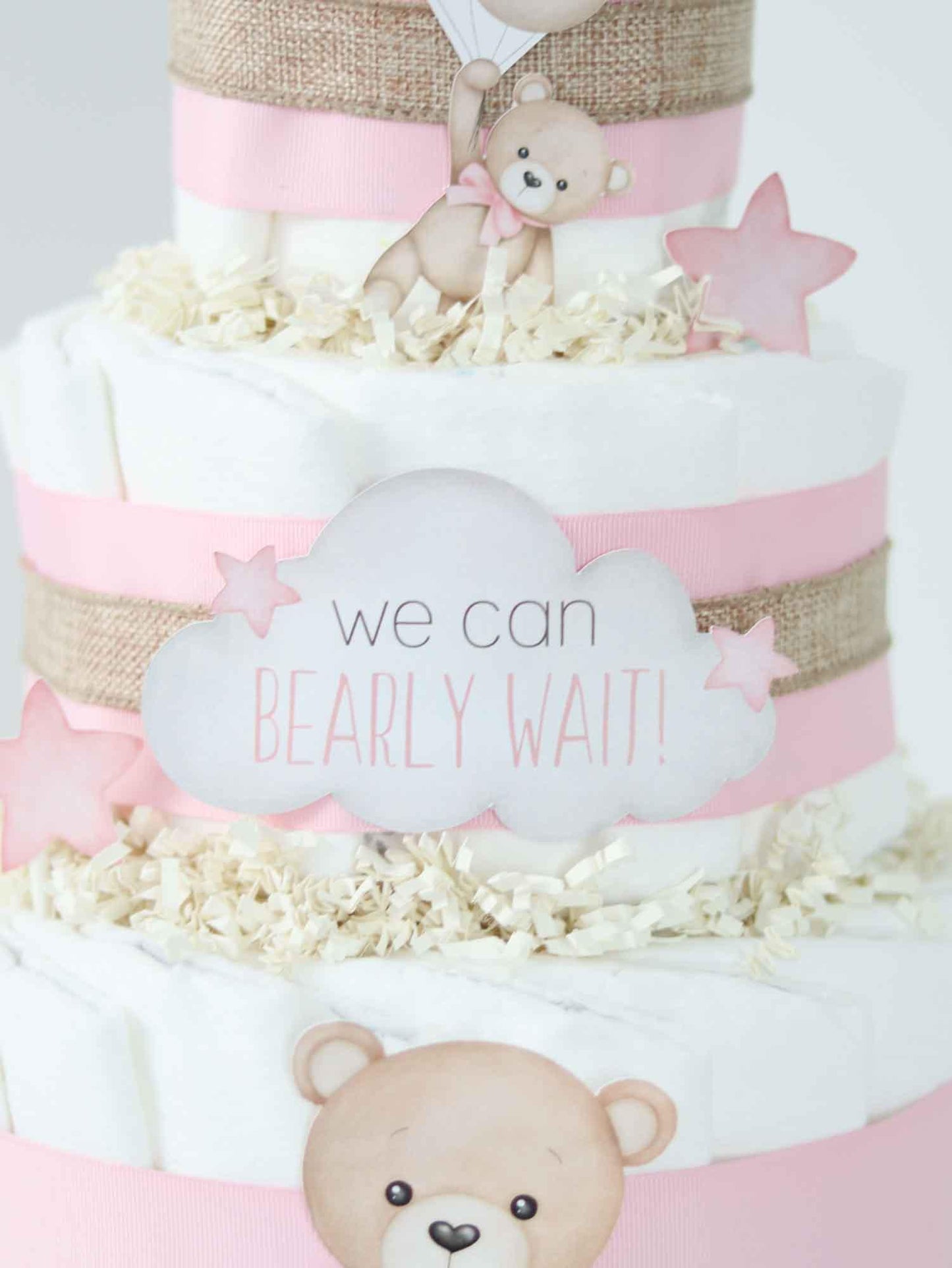 Teddy Bear Diaper Cake Collection - Pink - Baby Blossom Company