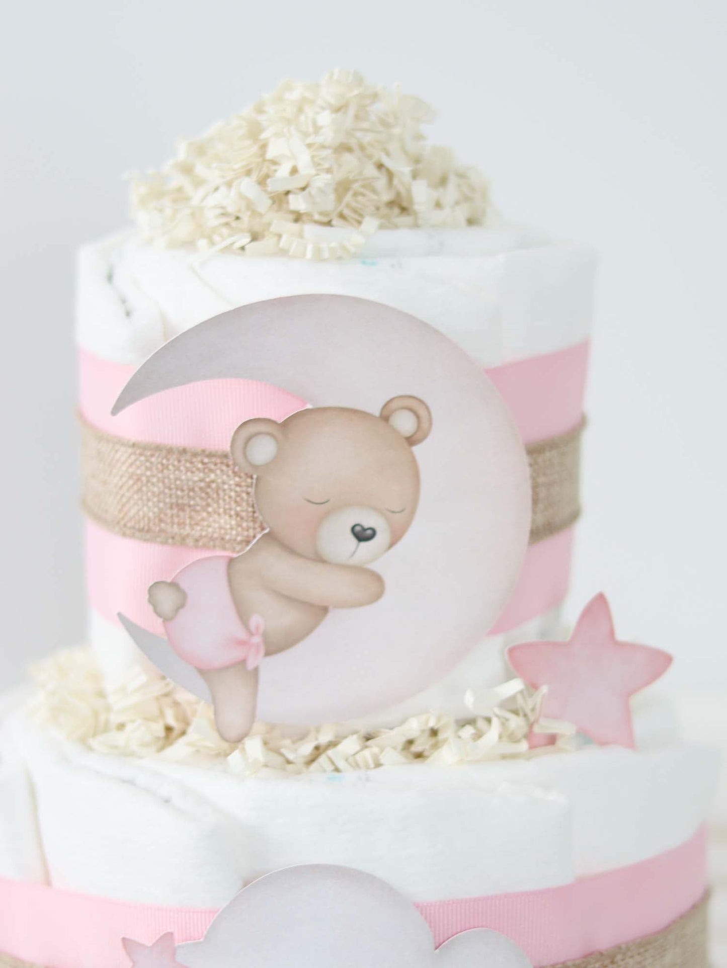 Teddy Bear Diaper Cake Collection - Pink - Baby Blossom Company