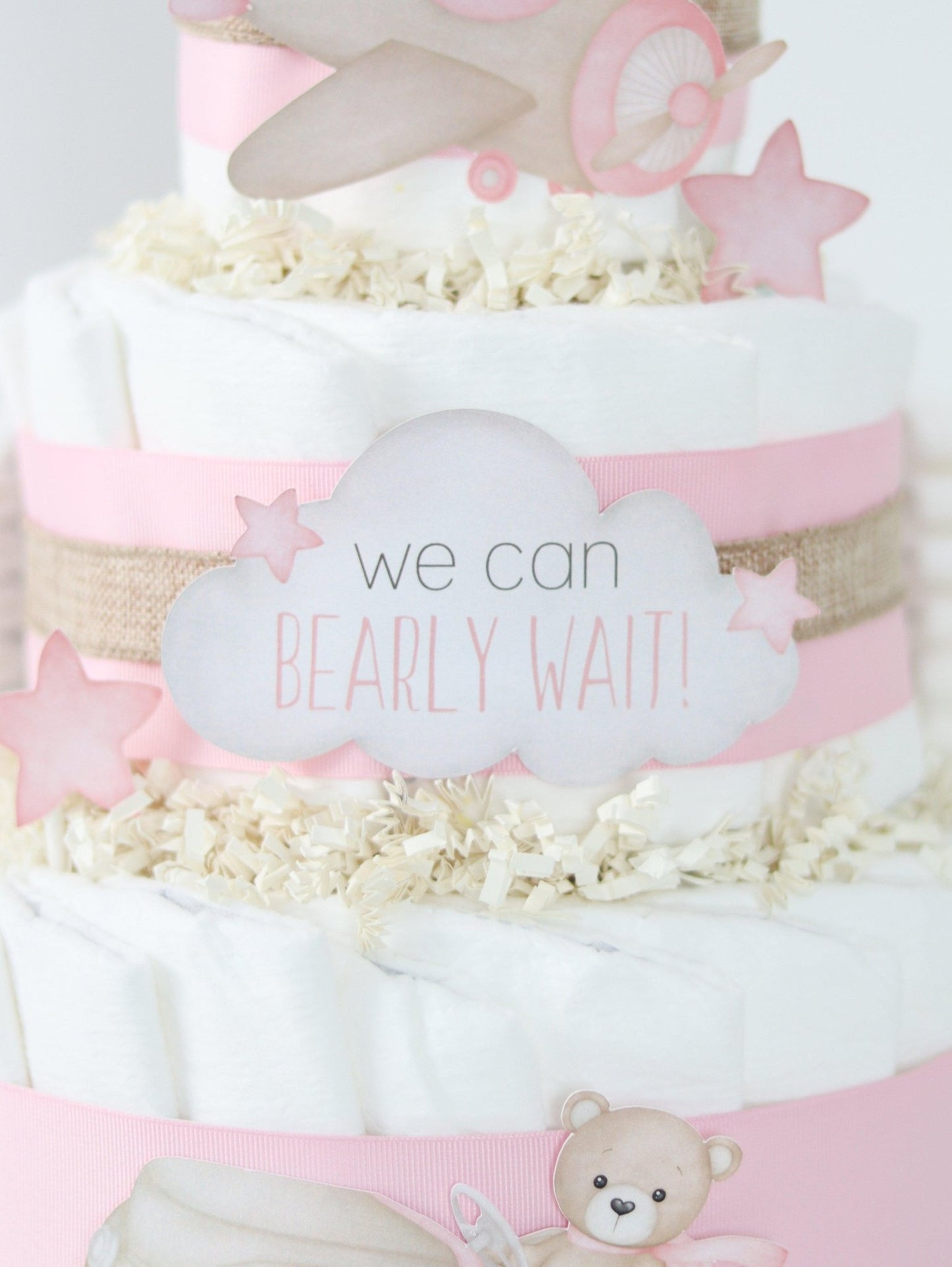 Teddy Bear Diaper Cake Collection - Pink - Baby Blossom Company