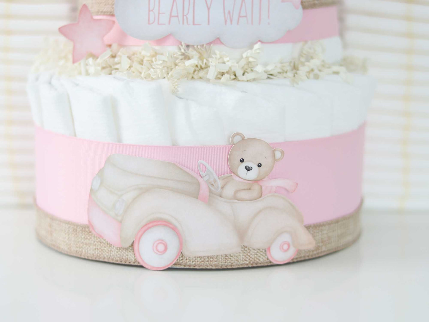 Teddy Bear Diaper Cake Collection - Pink - Baby Blossom Company