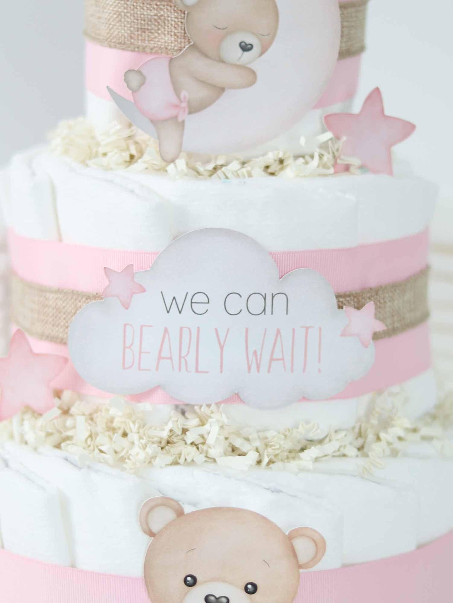 Teddy Bear Diaper Cake Collection - Pink - Baby Blossom Company