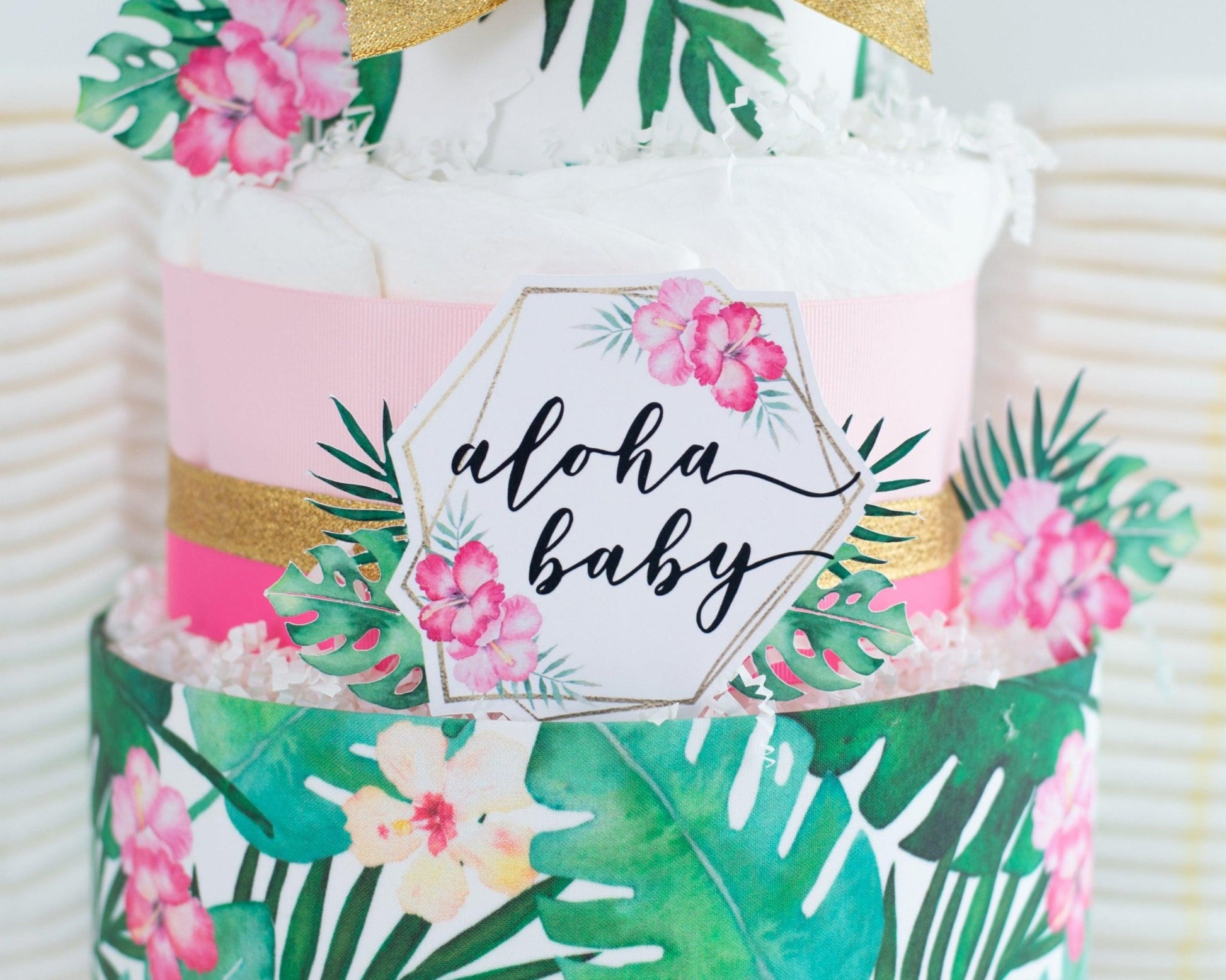 Tropical Aloha Diaper Cake - Baby Blossom Company