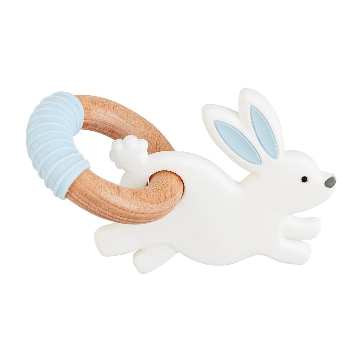 mud pie blue bunny silicone teether