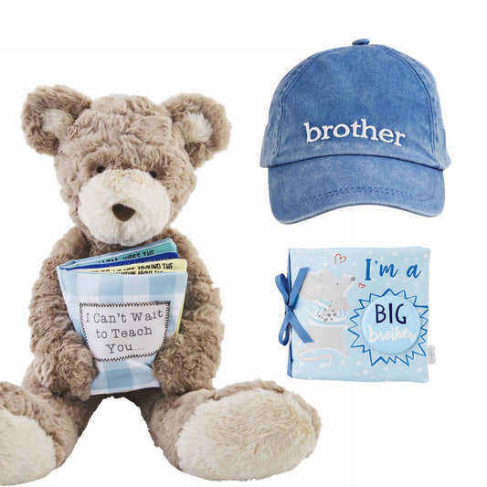 big brother gift set with bear hat and book