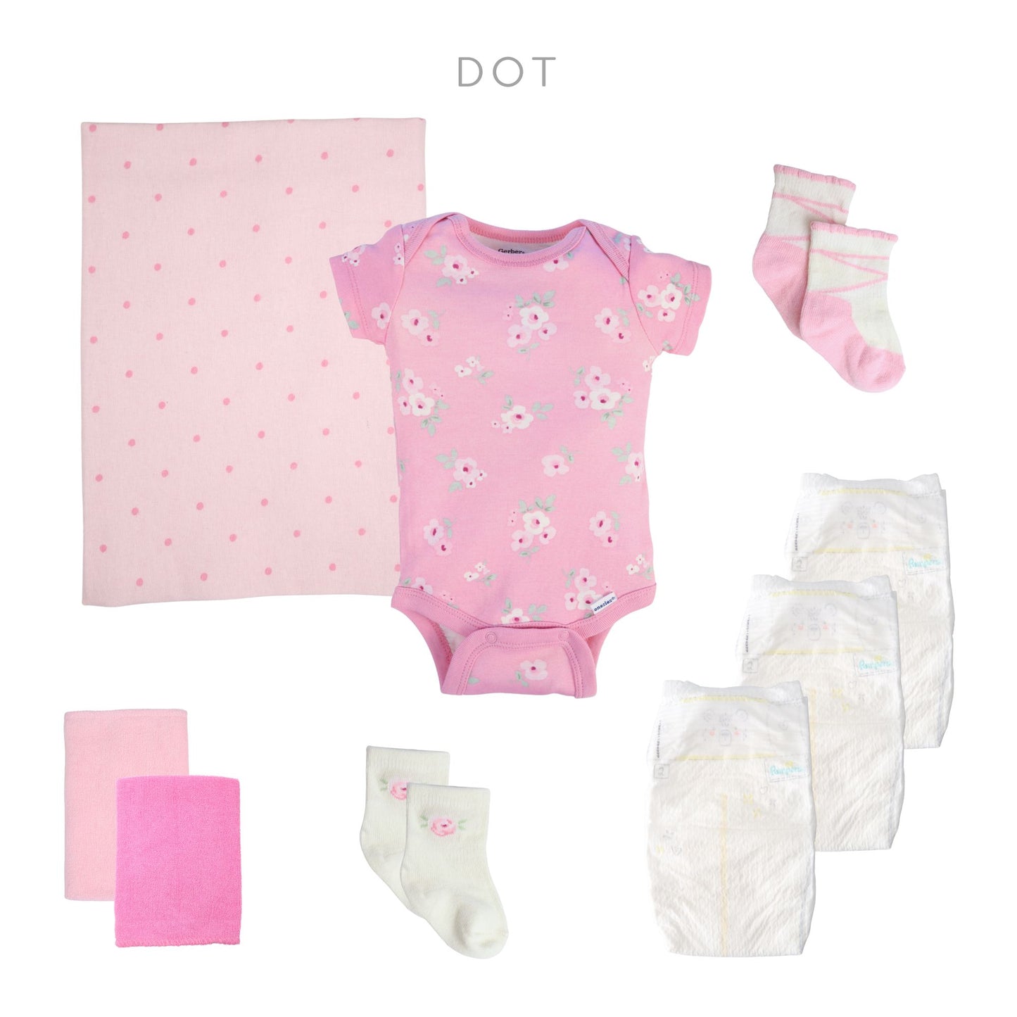 pink dot baby girl gift set contents