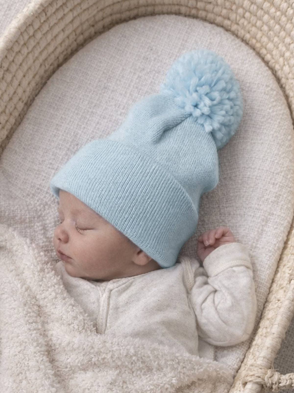 Baby's First Hat®- Baby Blue Pom