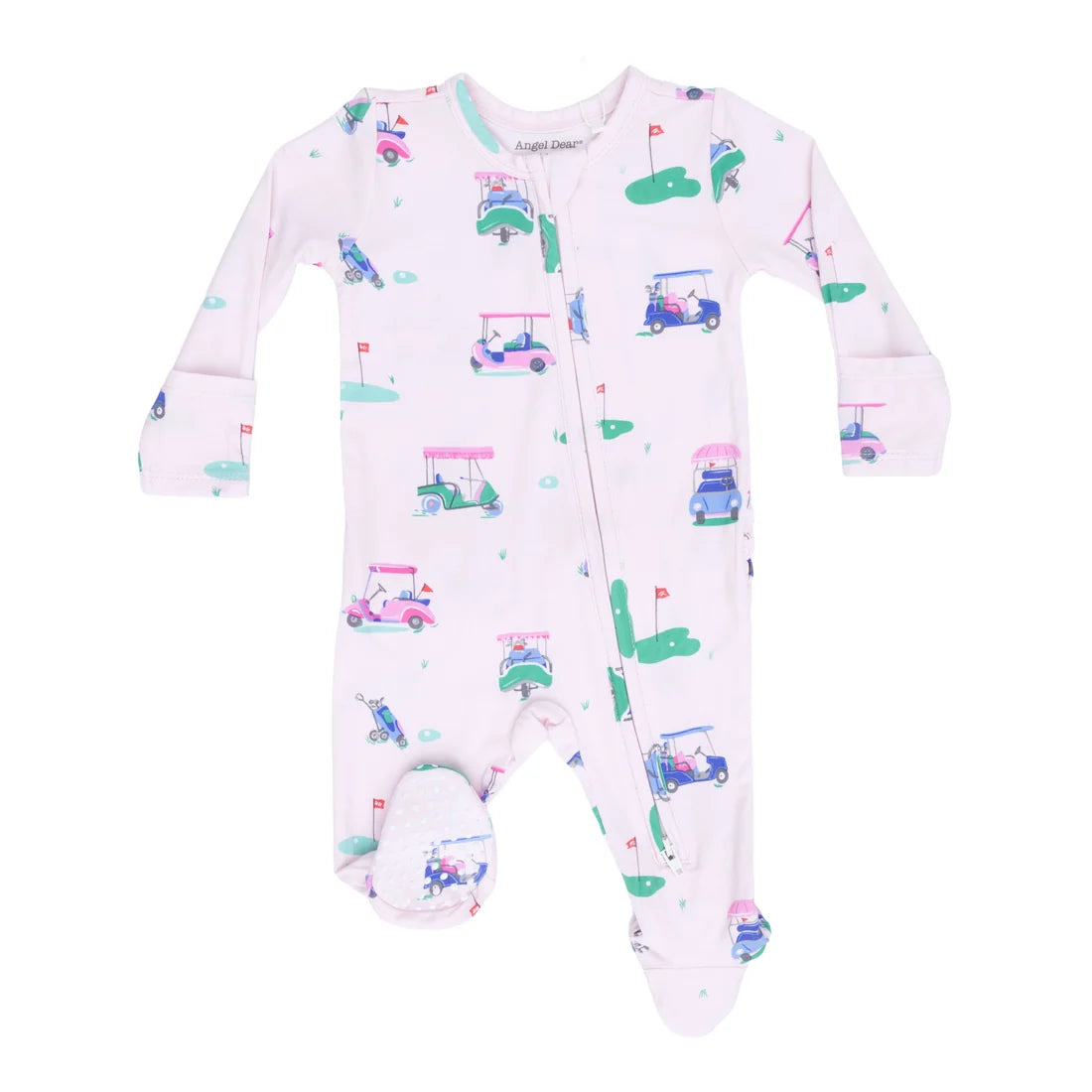 Pink Vintage Golf Carts Footie