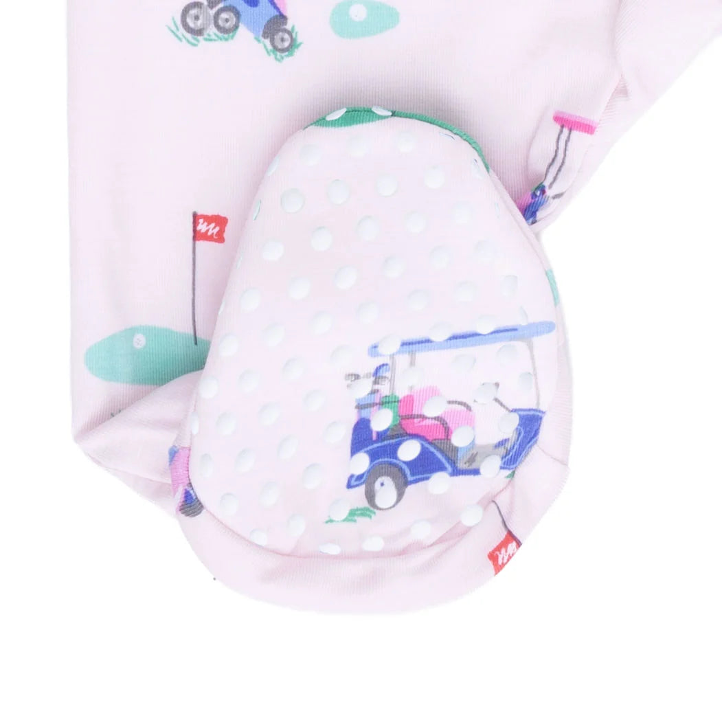 Pink Vintage Golf Carts Footie