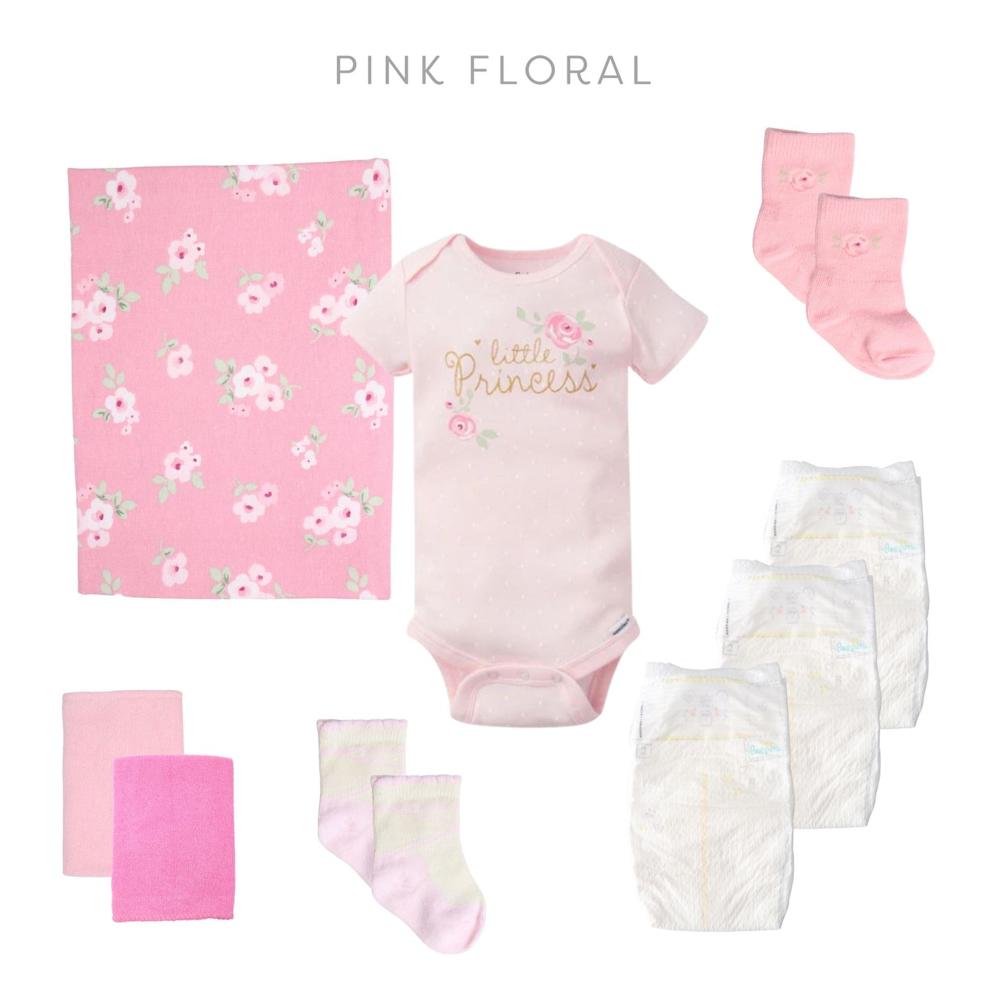 pink floral baby girl gift set contents little princess