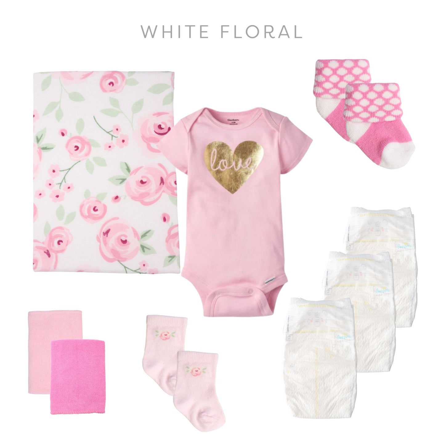 white floral baby bouquet clothing