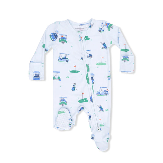 Blue Vintage Golf Carts Footie