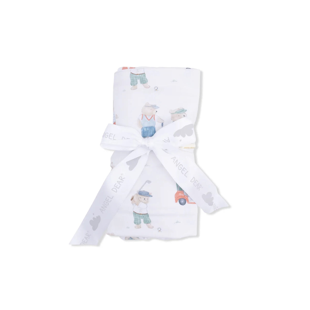 Golfing Teddy Bears Swaddle Blanket