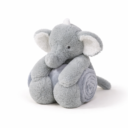 Elephant Plush & Snuggling Blanket Set