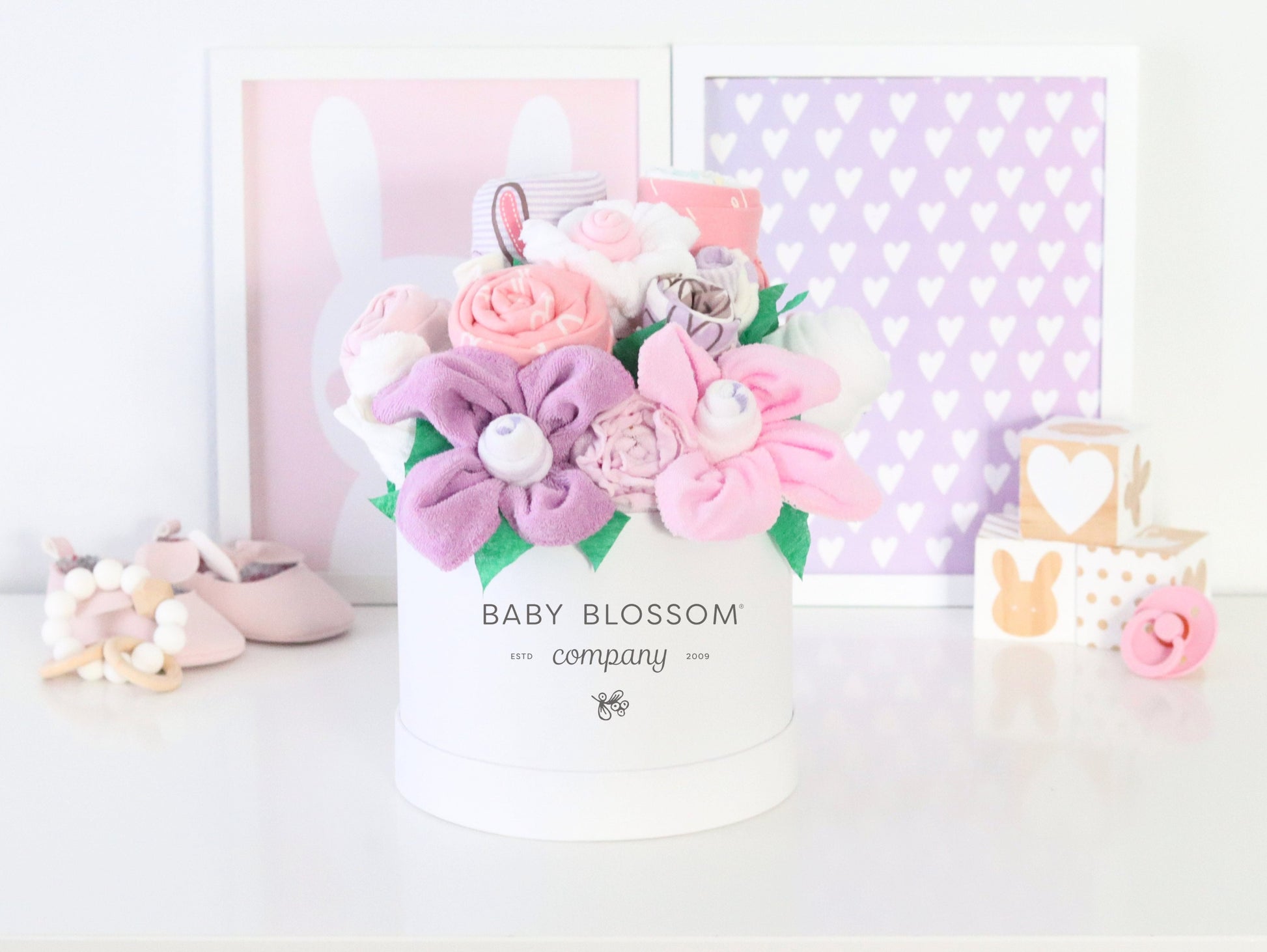 bunny ballerina baby gift box deluxe with baby blossom logo