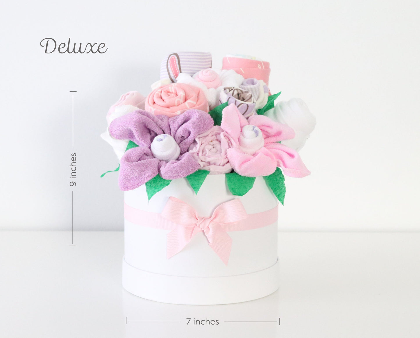 sizing guide for deluxe bunny ballerina baby girl gift box 