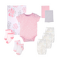 baby girl bouquet clothing contents bodysuit blanket socks diapers washcloths