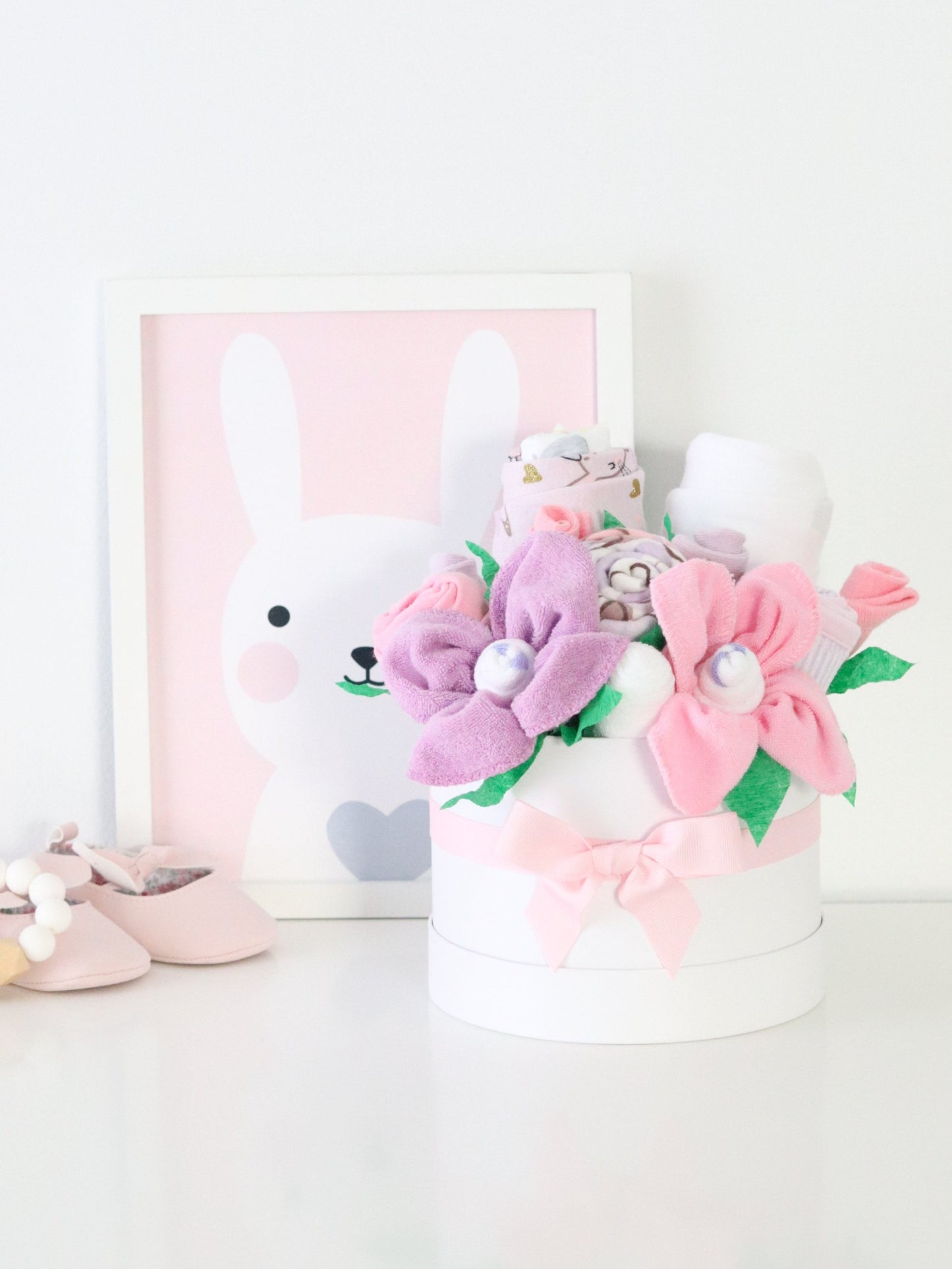 classic bunny ballerina baby girl gift box with bow