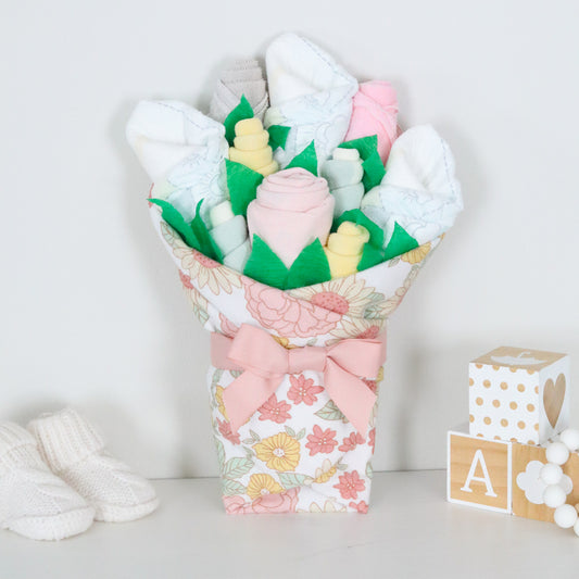 Retro Floral Baby Girl Gift Set