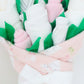 pink bunny baby blanket white bow