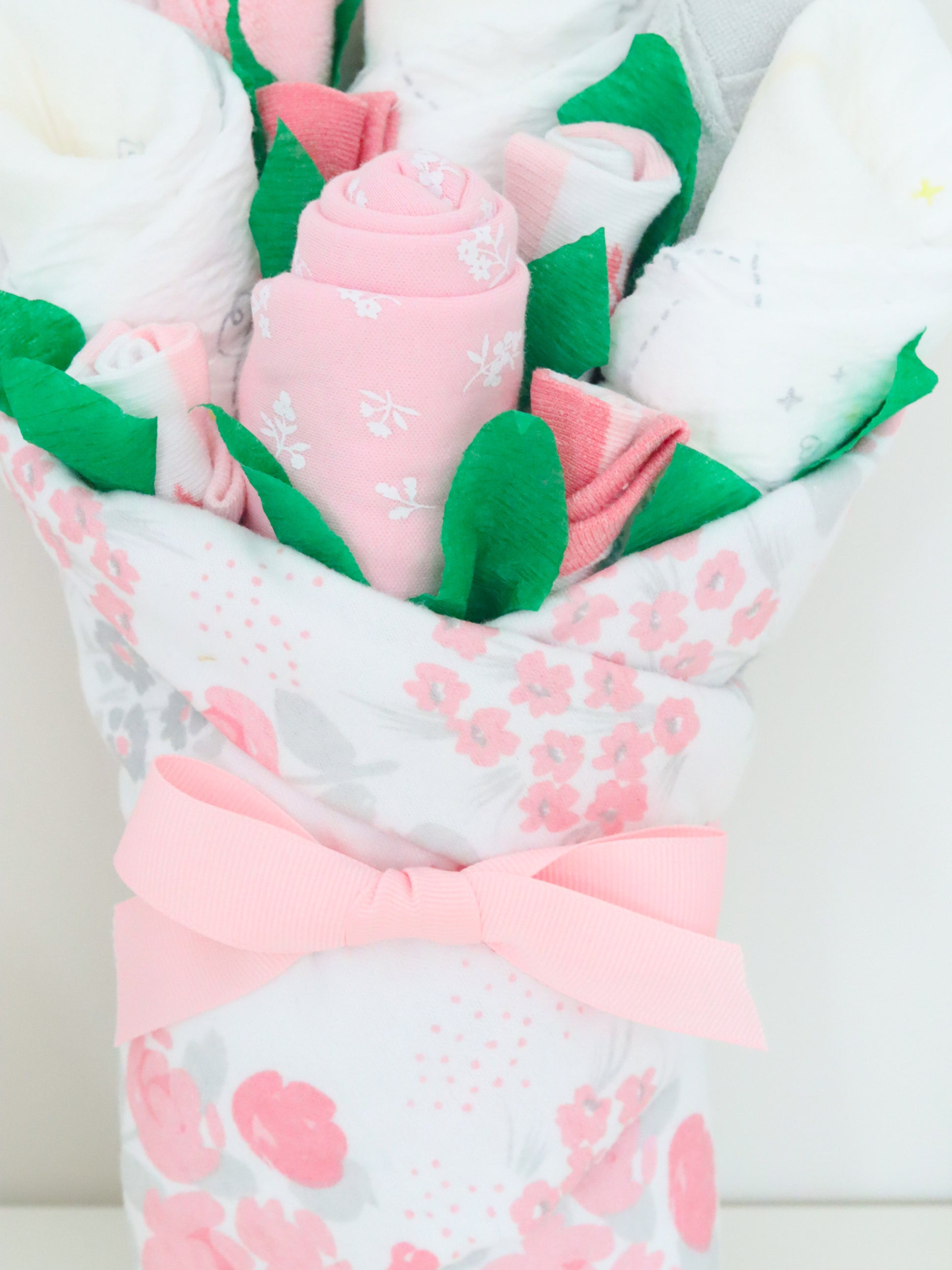 baby blossom floral blanket and pink bow