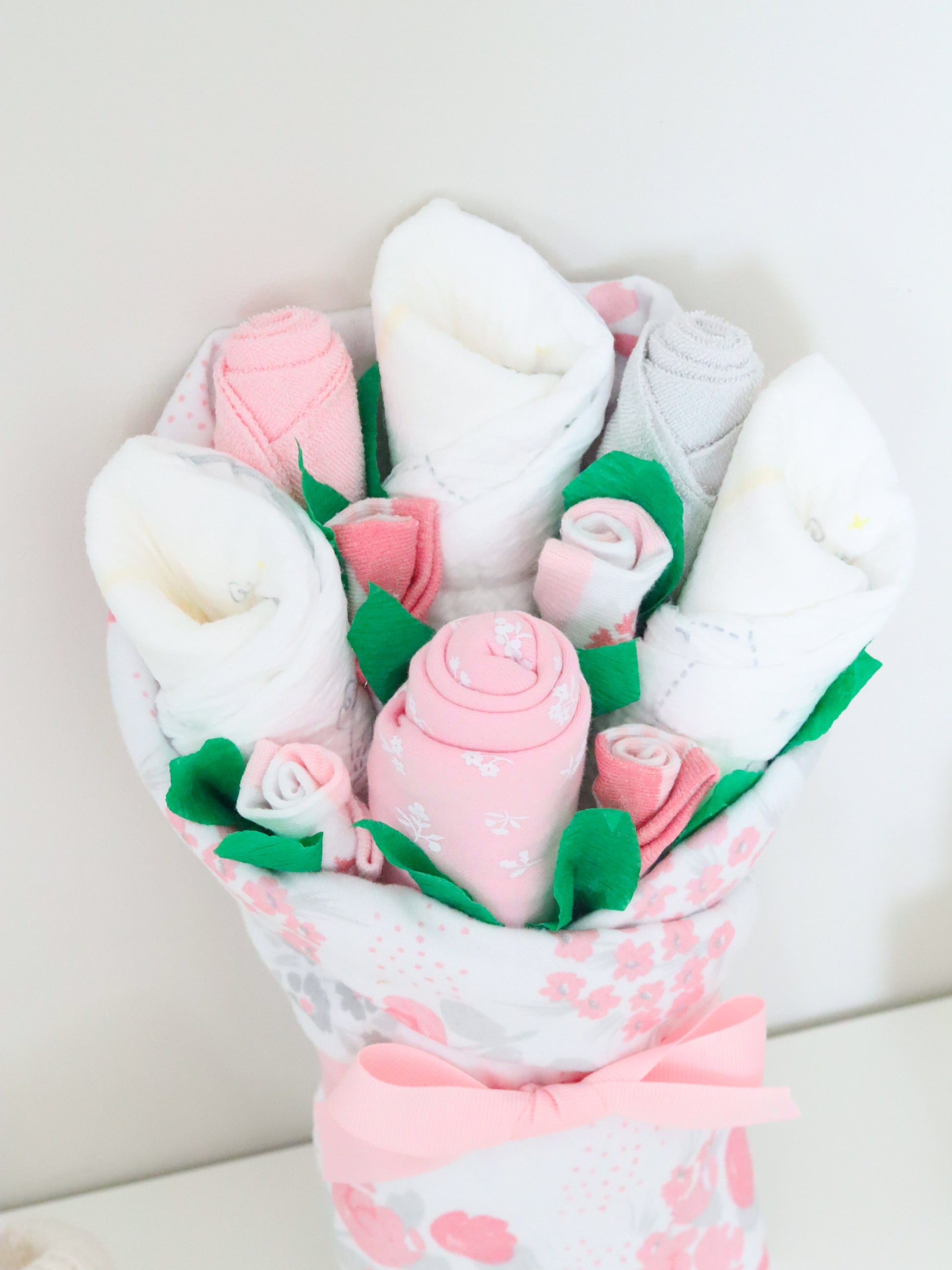 baby girl pink clothing bouquet