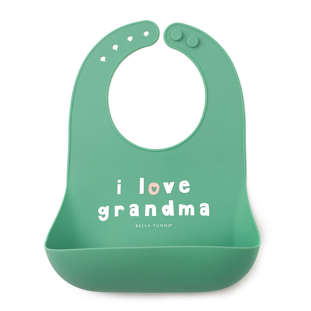 I Love Grandma Silicone Bib