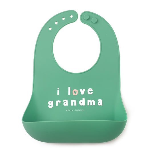 I Love Grandma Silicone Bib