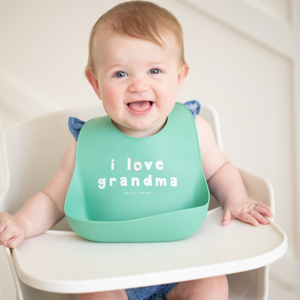 I Love Grandma Silicone Bib