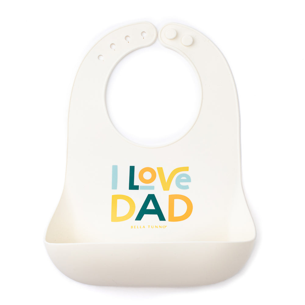I Love Dad Silicone Bib