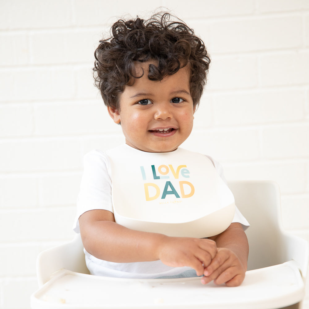 I Love Dad Silicone Bib