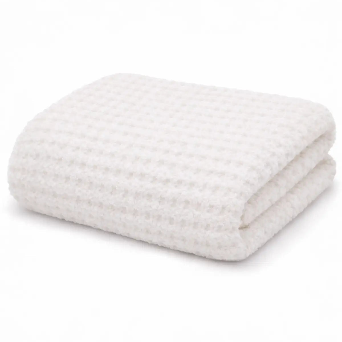 Chenille Waffle Blanket- White