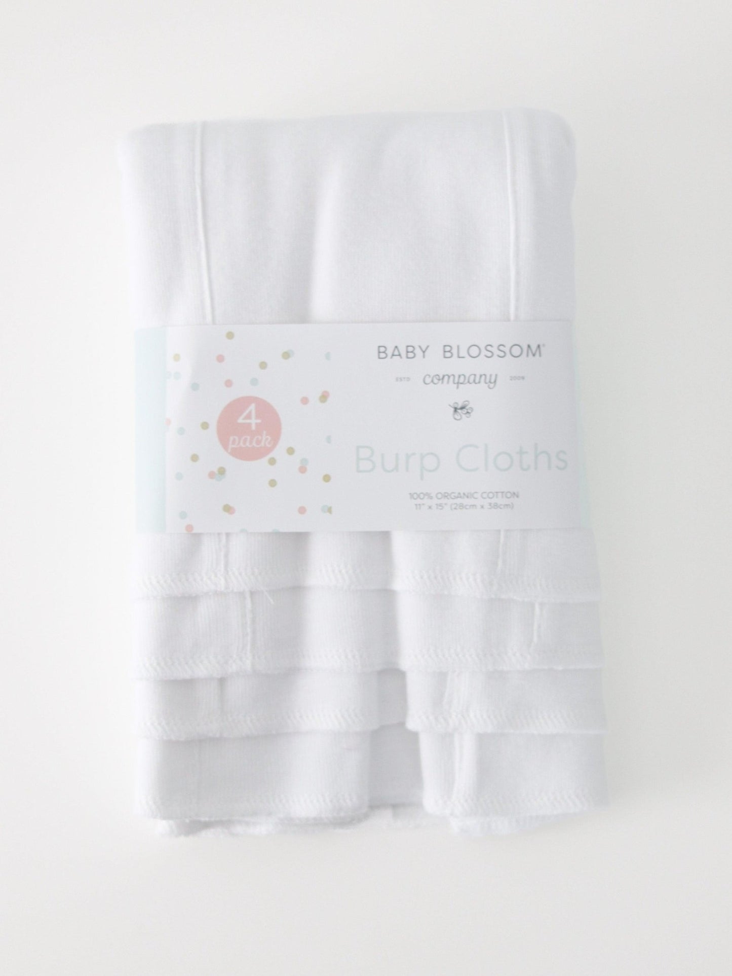 Baby Blossom Organic Burp Cloth 4-Pack - Baby Blossom Company