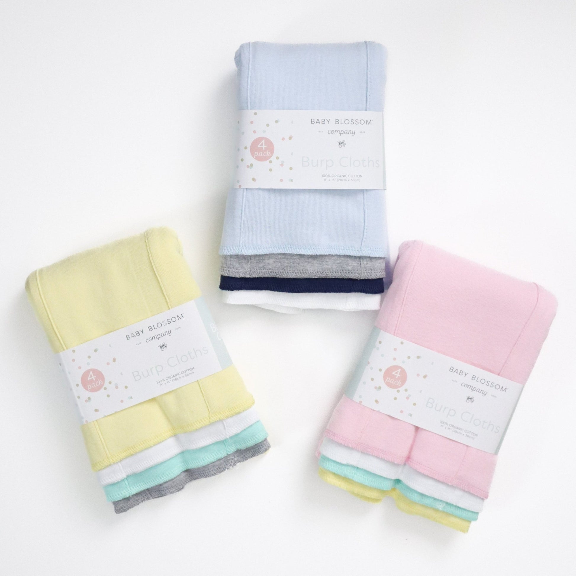 Baby Blossom Organic Burp Cloth 4-Pack - Baby Blossom Company