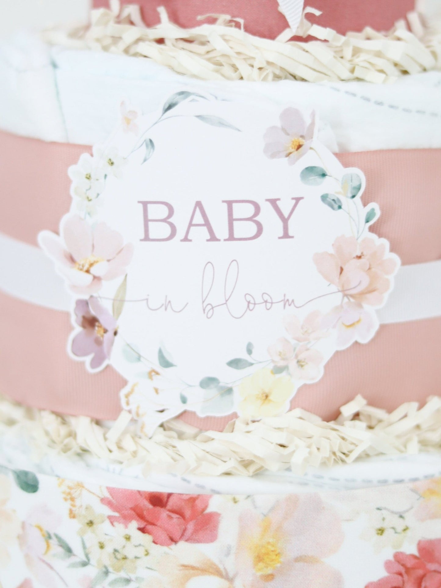 Baby in Bloom Diaper Cake - Baby Blossom Company