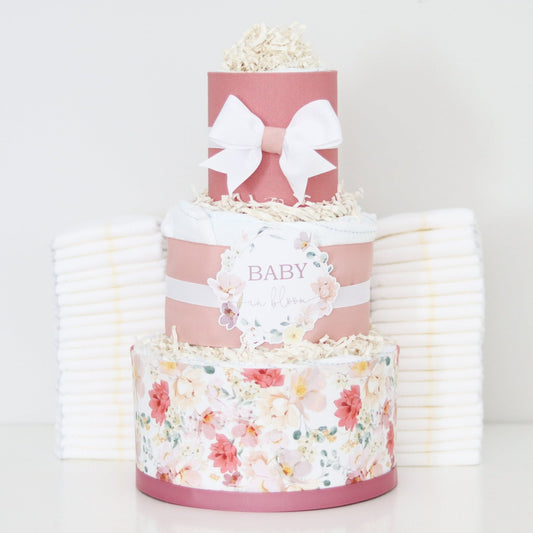 Baby in Bloom Diaper Cake - Baby Blossom Company