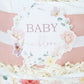 baby in bloom floral diaper cake sign