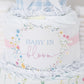 baby in bloom diaper cake sign blue