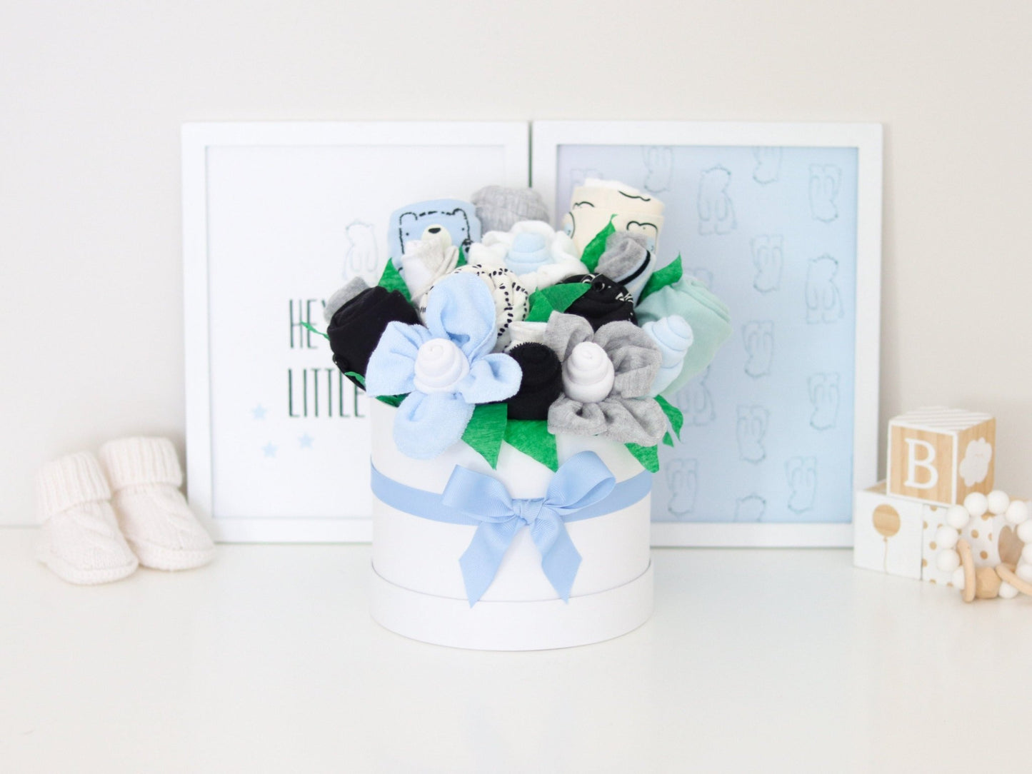 Bear Cub Baby Gift Box Bouquets - Baby Blossom Company