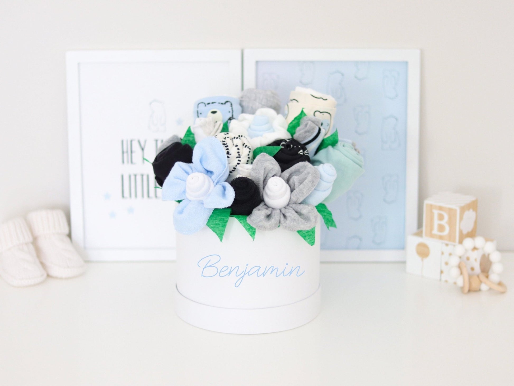 Bear Cub Baby Gift Box Bouquets - Baby Blossom Company