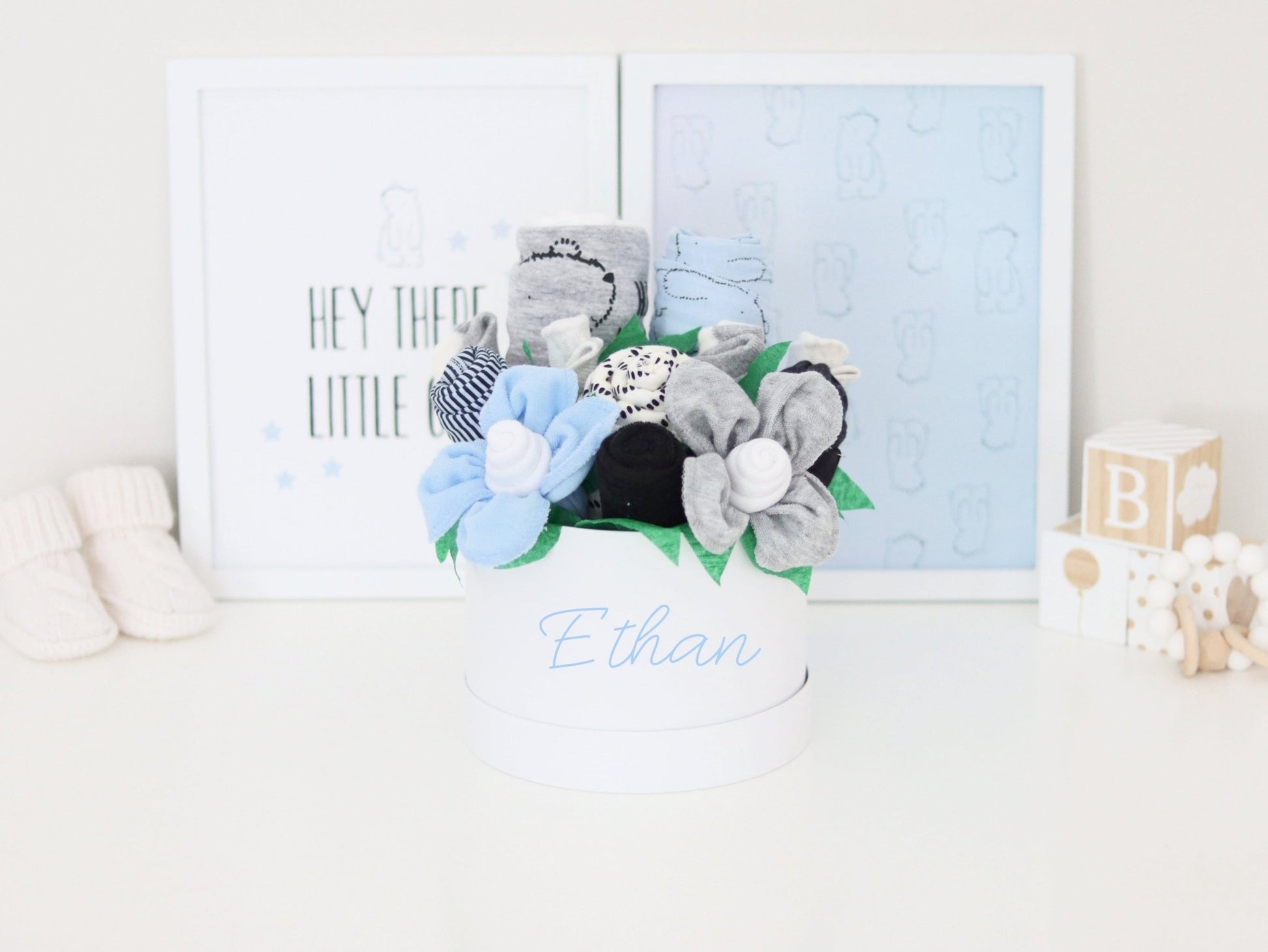 Bear Cub Baby Gift Box Bouquets - Baby Blossom Company