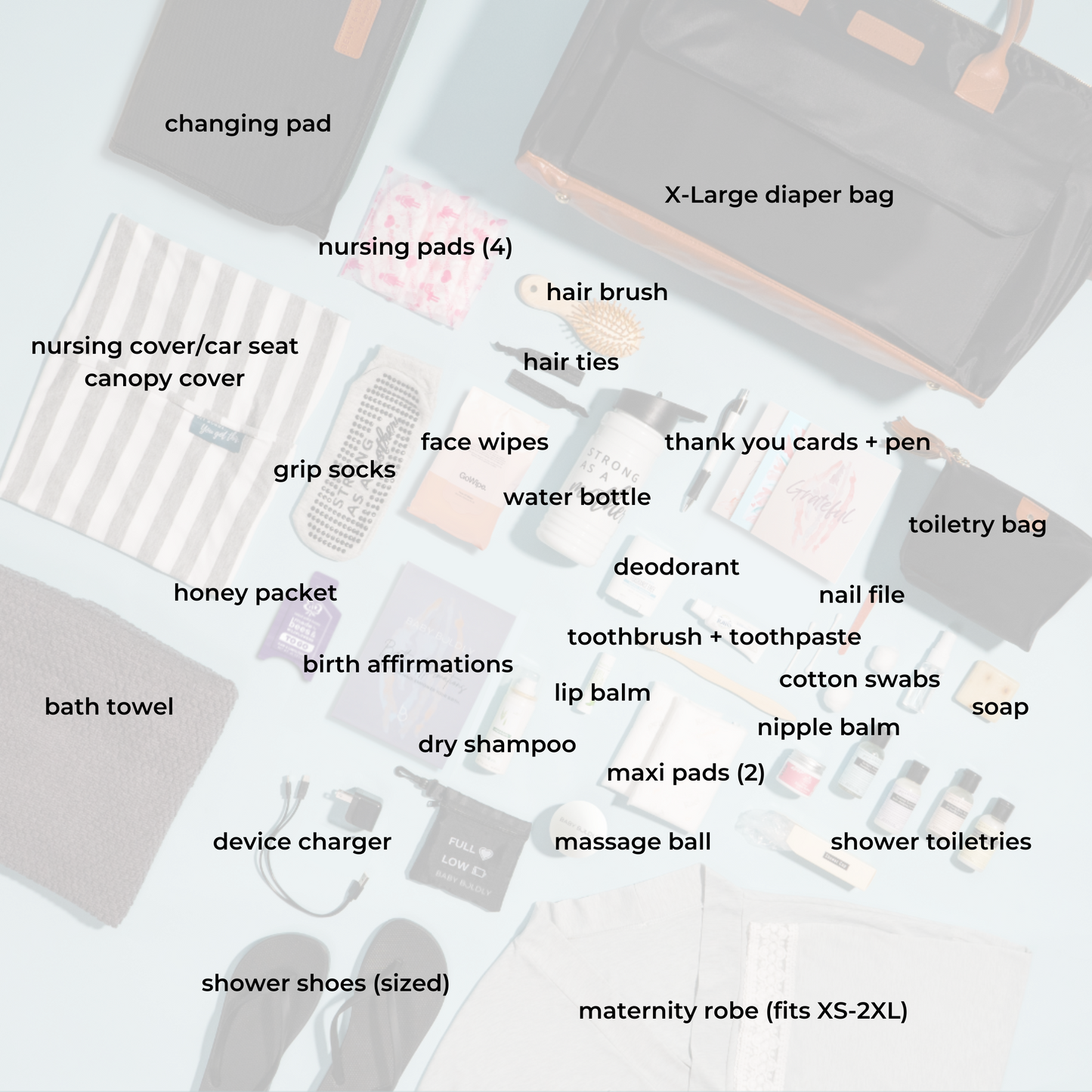 Pre-packed Hospital Birth Bag: "Fully Prepared"