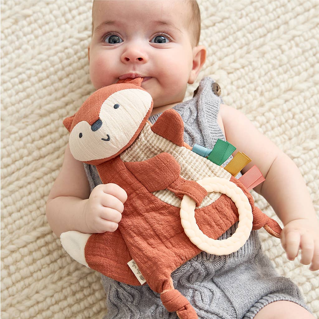 Bitzy Crinkle™ Sensory Toy with Teether: Fox - Baby Blossom Company