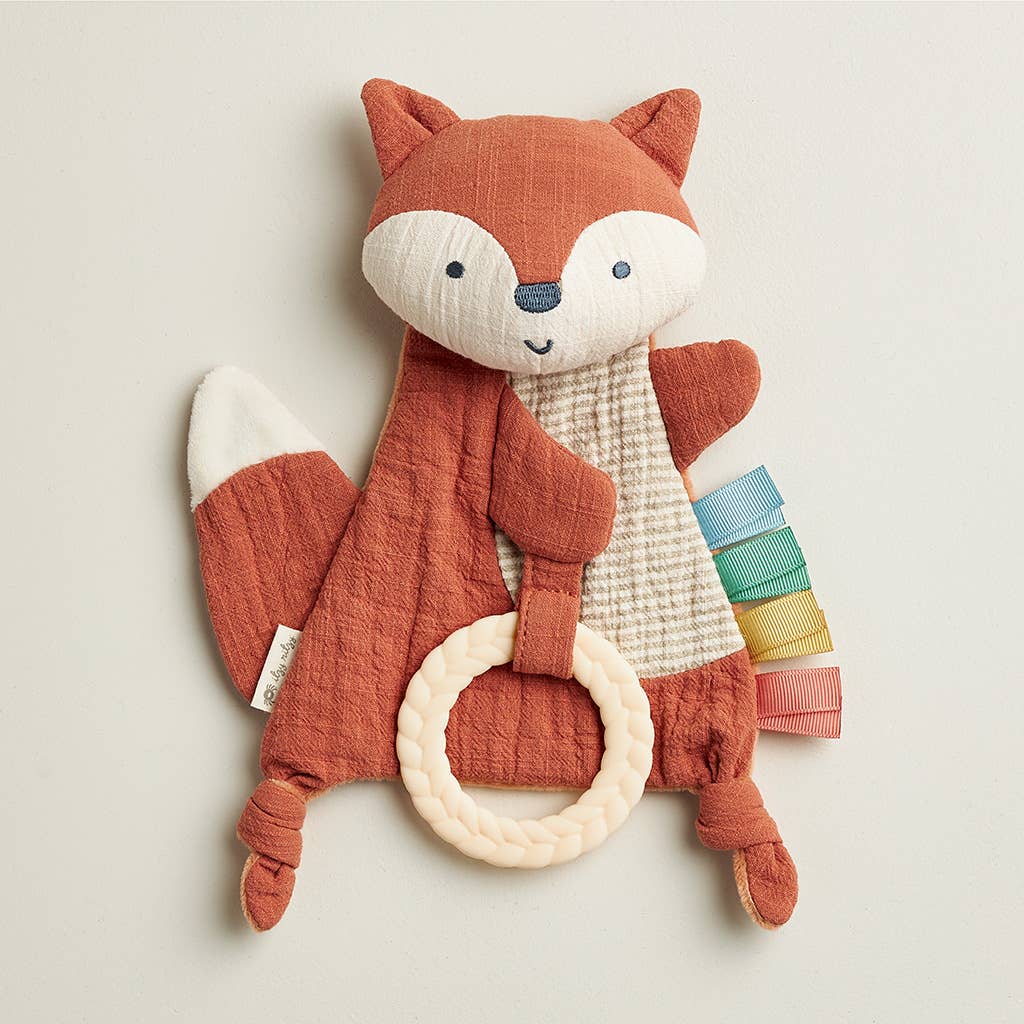 Bitzy Crinkle™ Sensory Toy with Teether: Fox - Baby Blossom Company