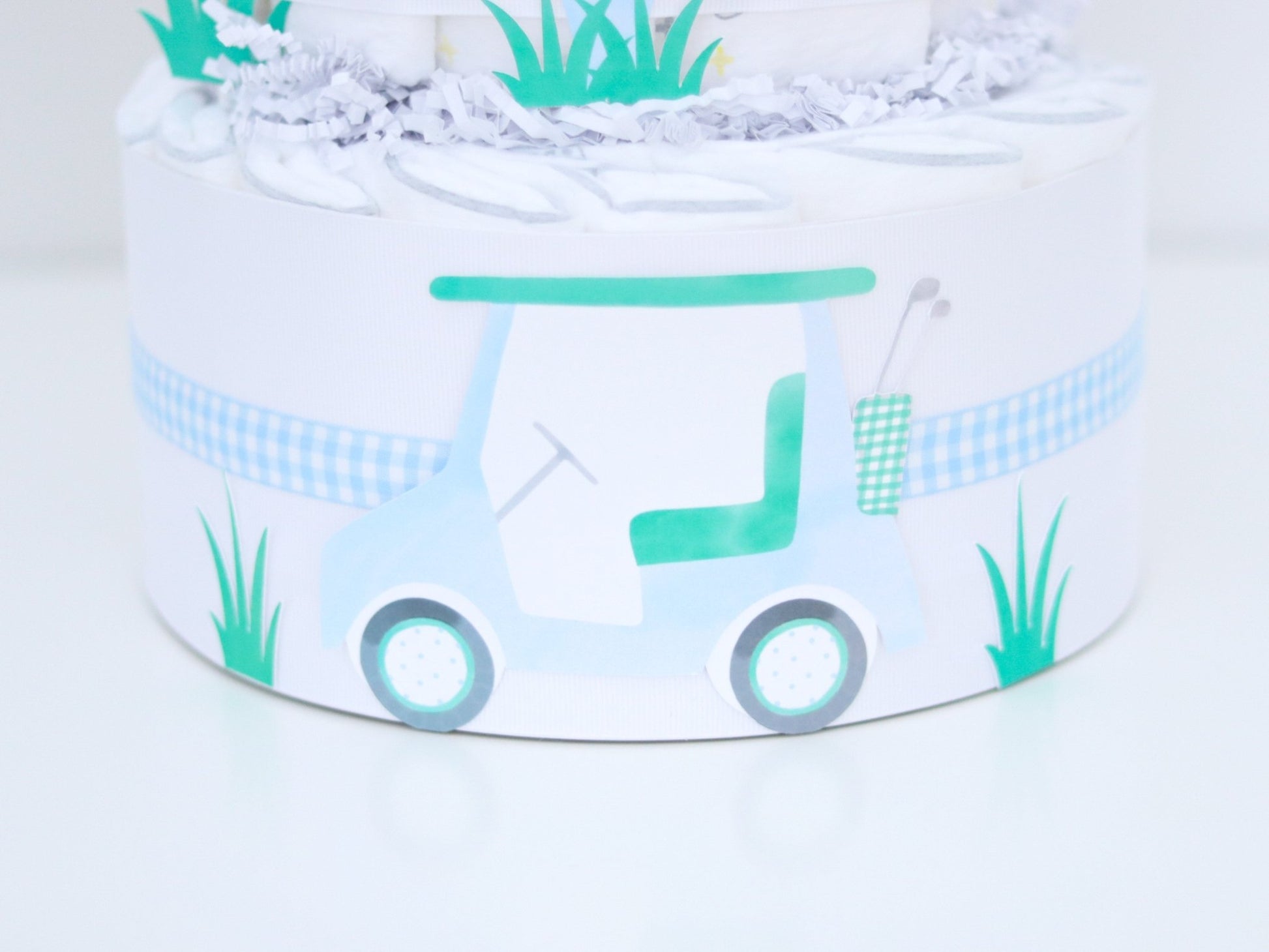 Blue Golf Diaper Cake - Baby Blossom Company