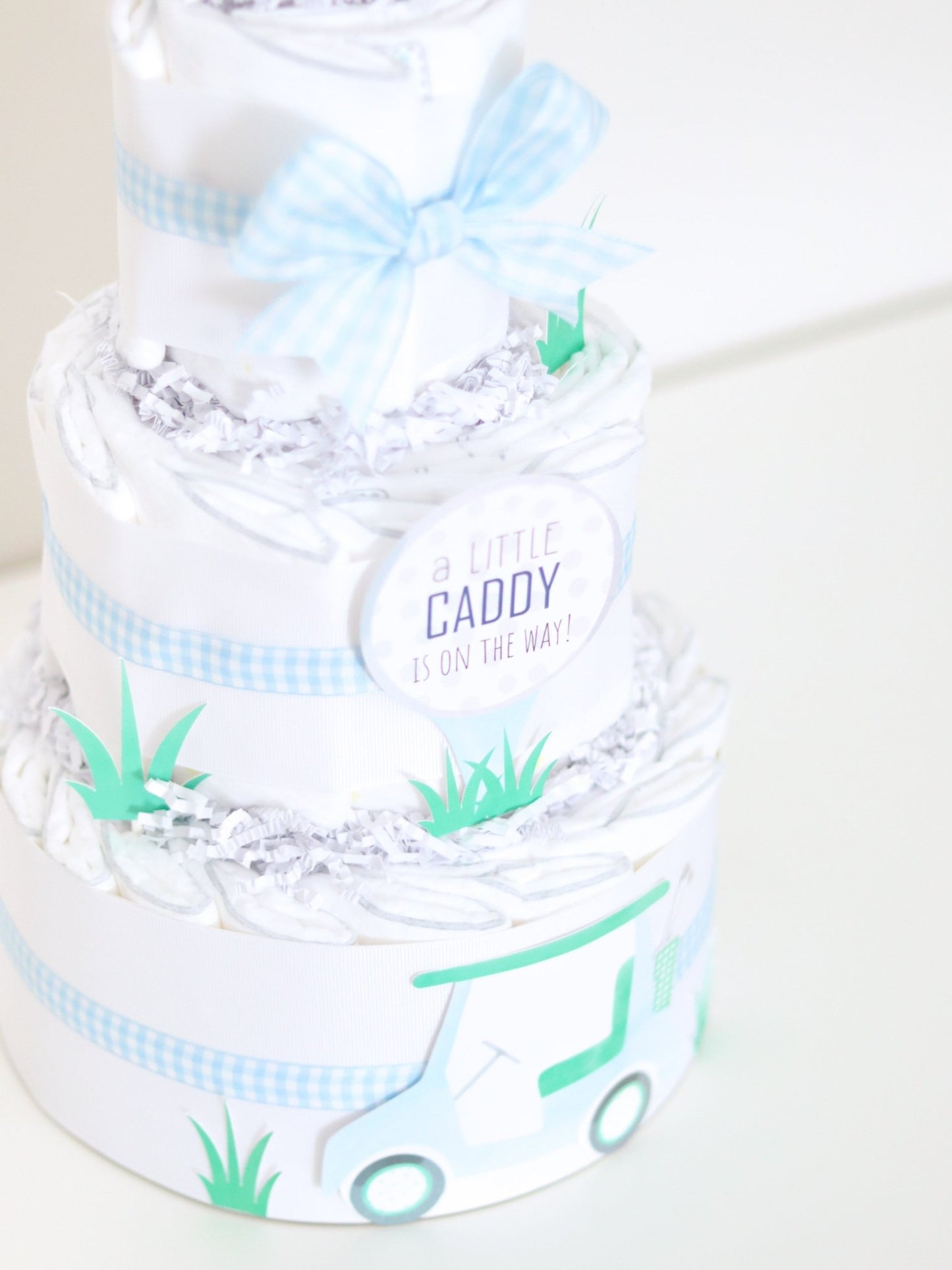 Blue Golf Diaper Cake - Baby Blossom Company