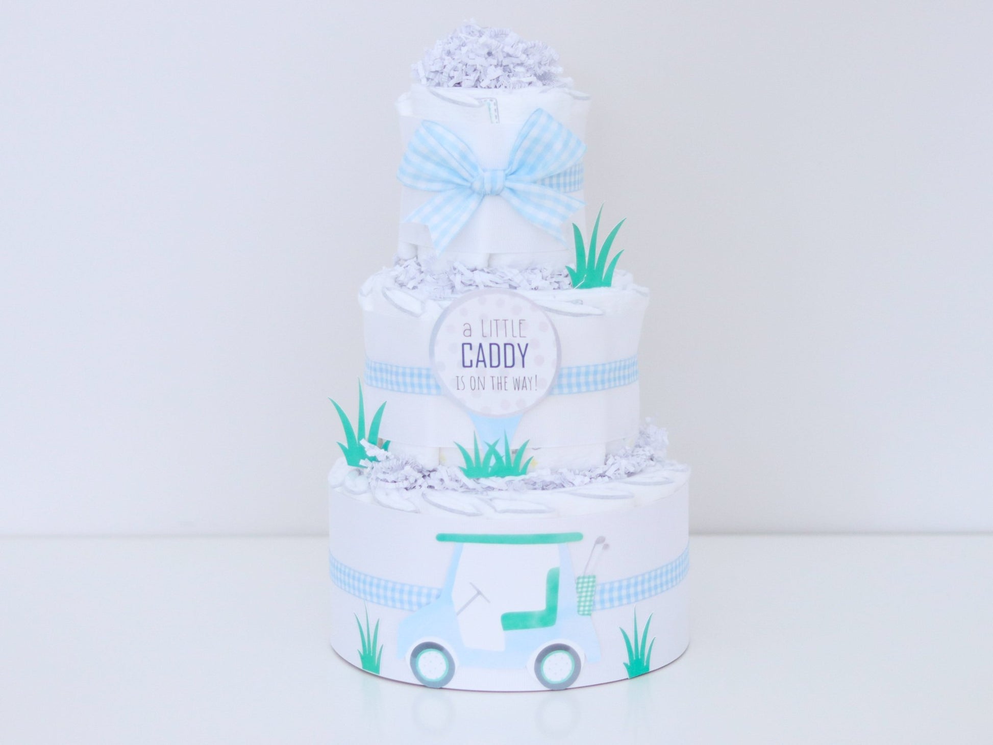 Blue Golf Diaper Cake - Baby Blossom Company