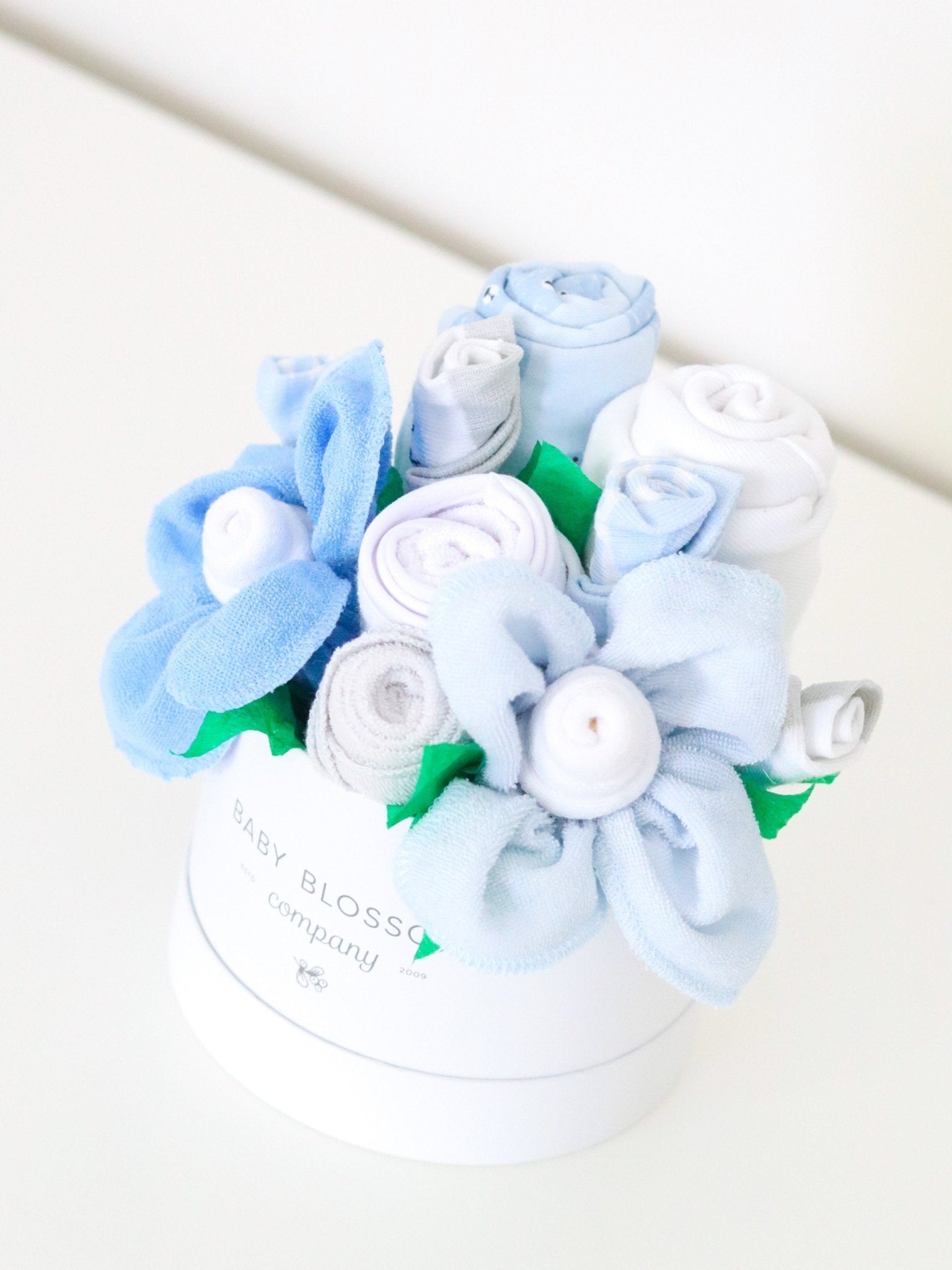 Blue Hatbox Bouquet - Petite - Baby Blossom Company