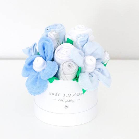 Blue Hatbox Bouquet - Petite - Baby Blossom Company