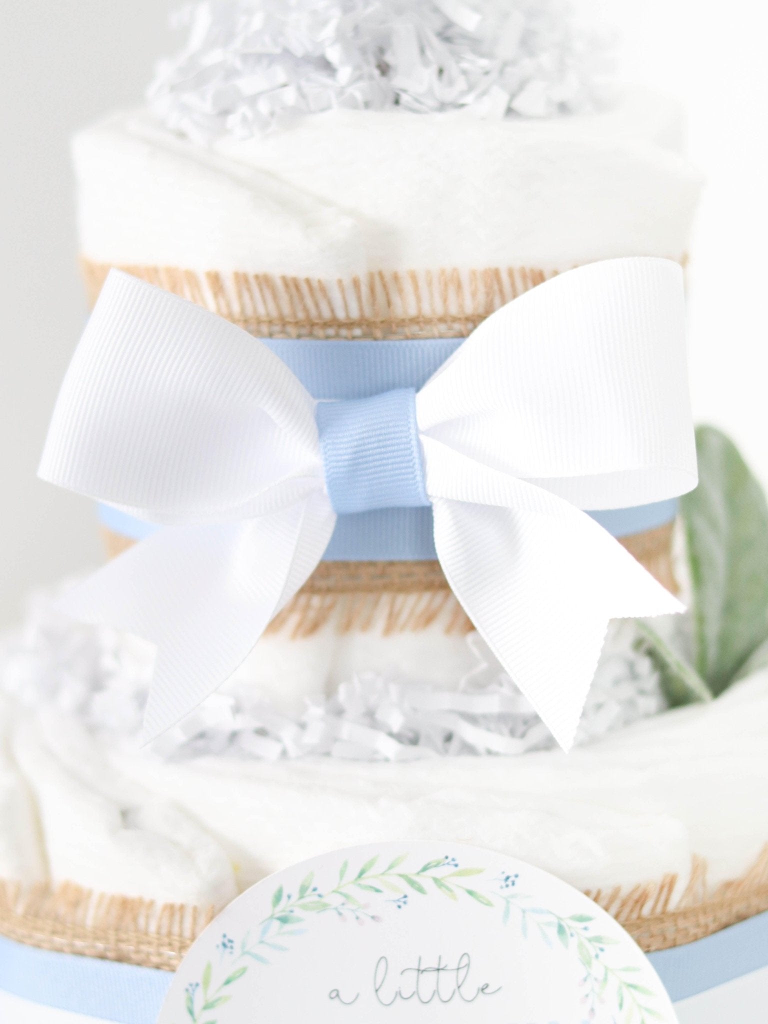 Blue Pumpkin Diaper Cake - Baby Blossom Company